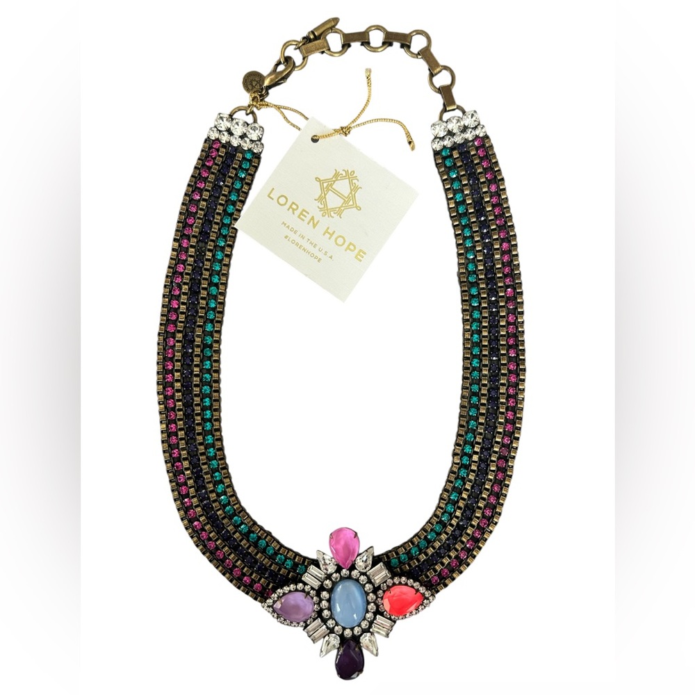Loren Hope Pink and Blue Statement Necklace